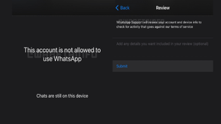 WABetaInfo WhatsApp ban review screenshot