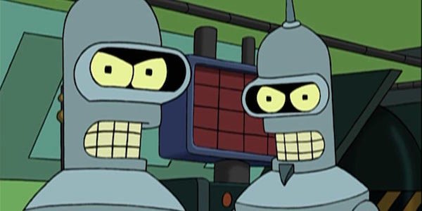 bender and flexo angry on futurama