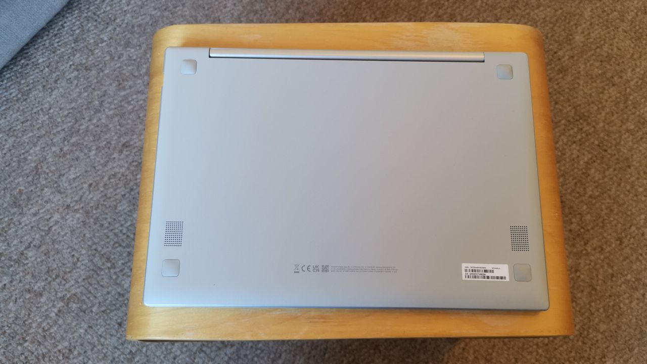 A photograph of the underside Samsung Galaxy Book Go