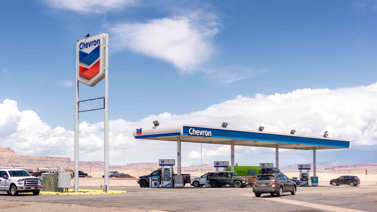 A Chevron station in rural Utah