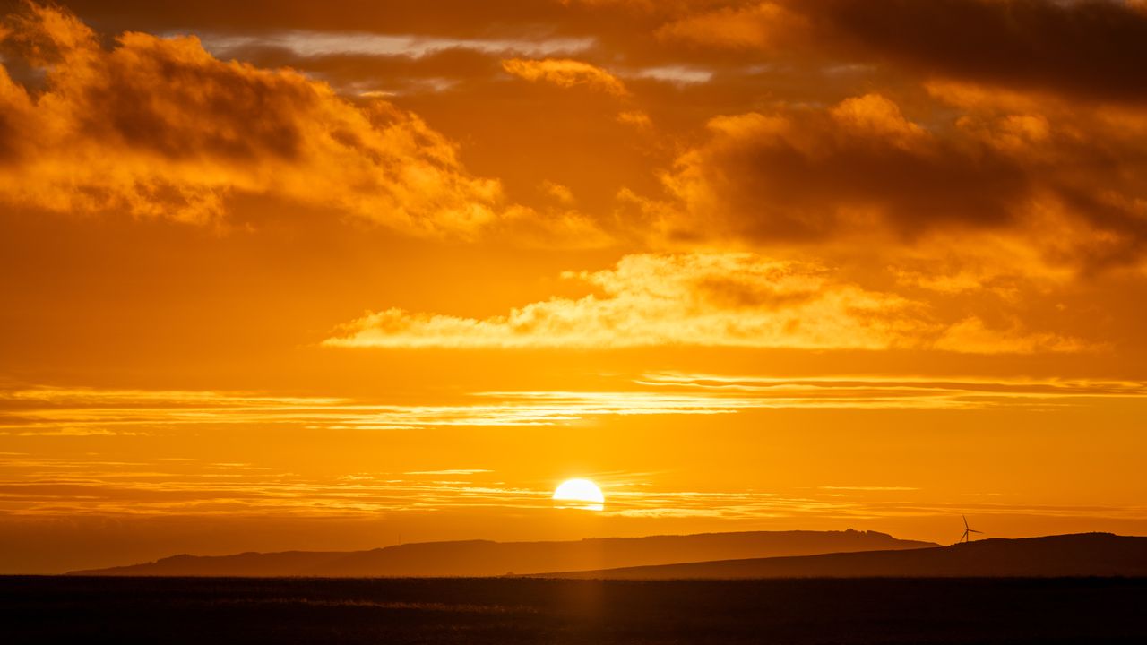 orange sunset in the countryside