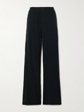 Boyfriend Stretch-Modal and Cotton-Blend Jersey Track Pants - Onyx