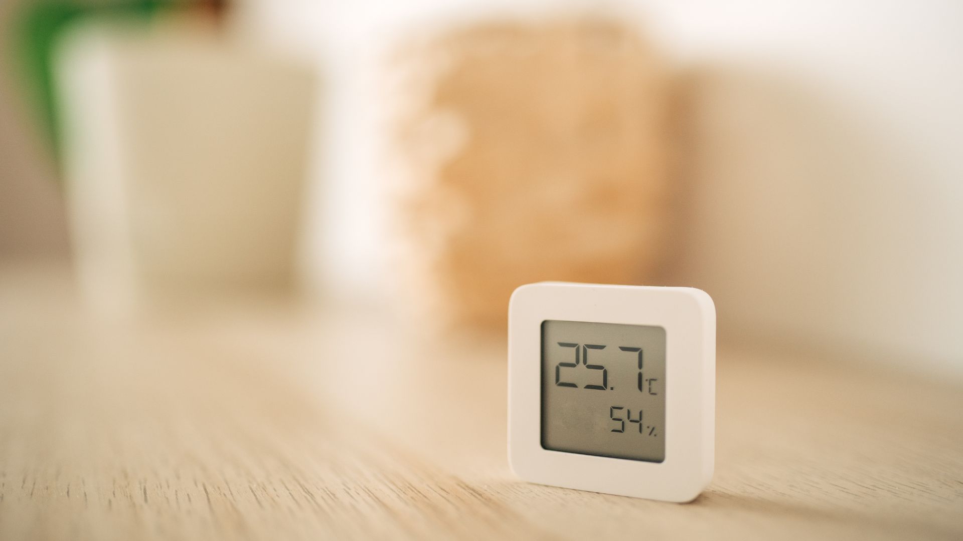 picture of humidity meter on sideboard