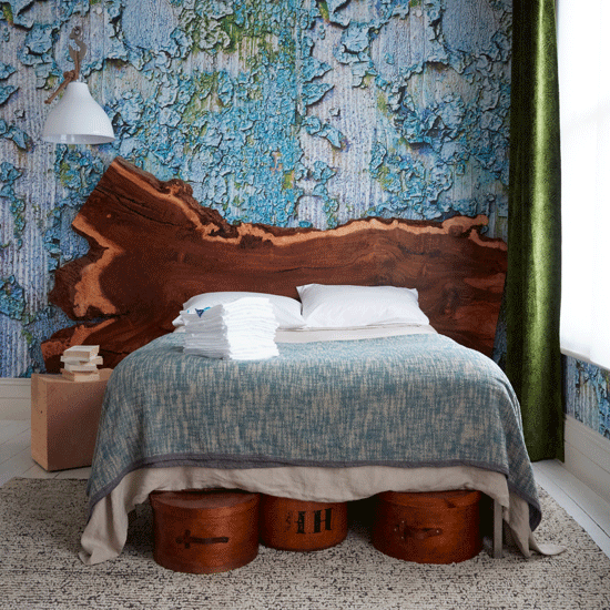 bedroom with bed side table