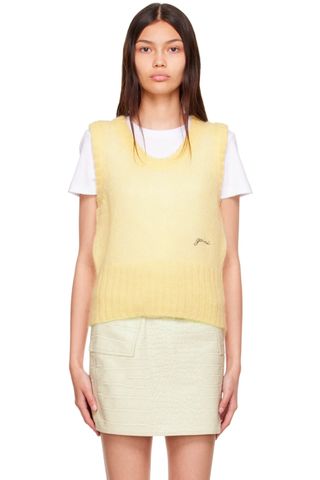 GANNI yellow wool vest
