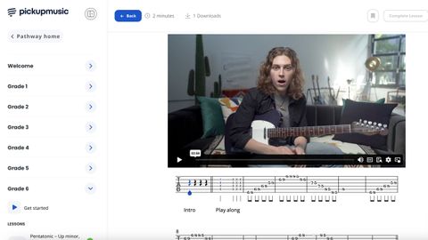 Screen grabs from Pickup Music online lessons