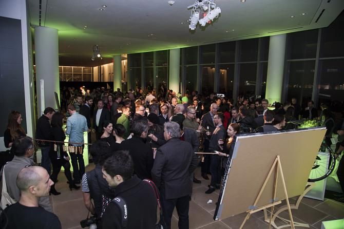 Sponsors mingle at the Cannondale-Garmin launch in NYC