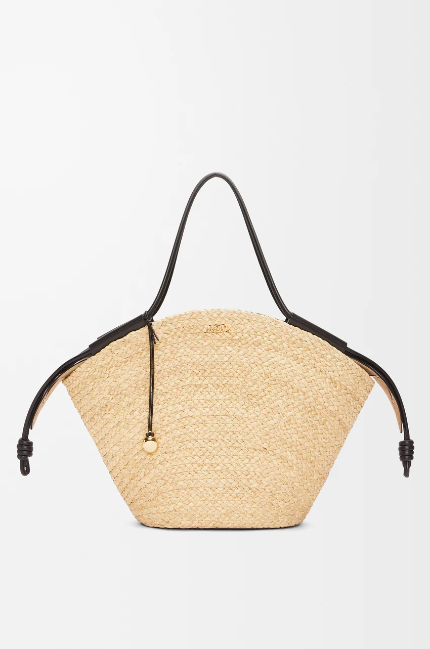 Loewe, Large Paseo Basket in Raffia and Nappa Calfskin