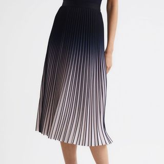 ombre pleated skirt