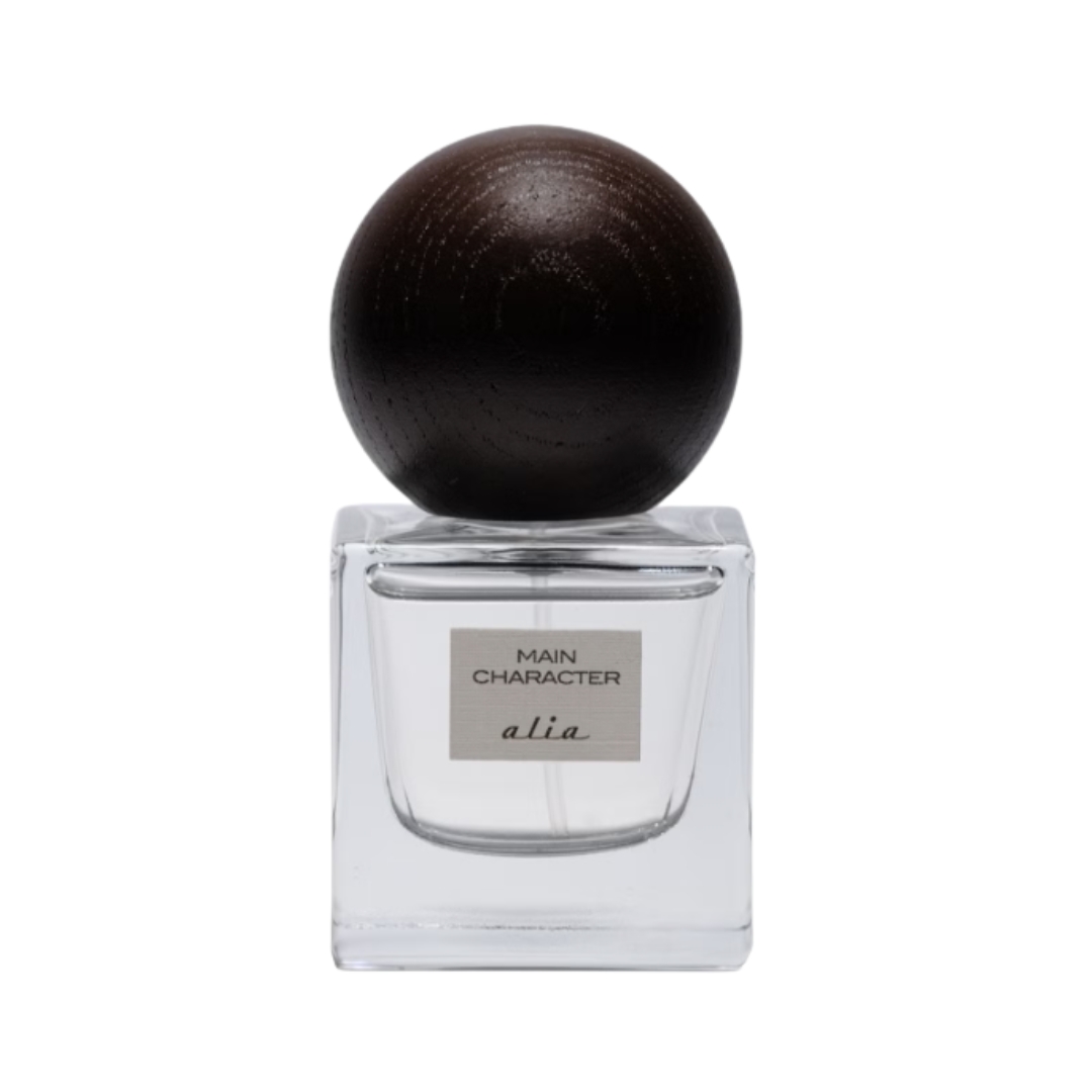 A product shot of the Alia Main Character Eau de Parfum, on a white background