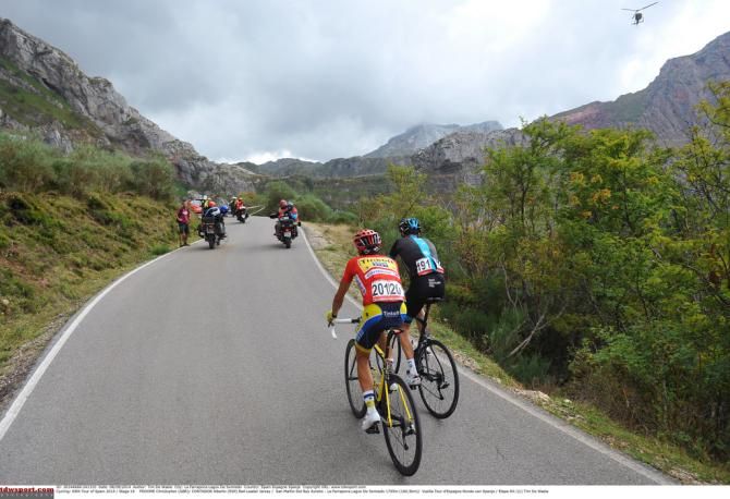 Alberto Contador (Tinkoff-Saxo) and Chris Froome (Team Sky) riding together