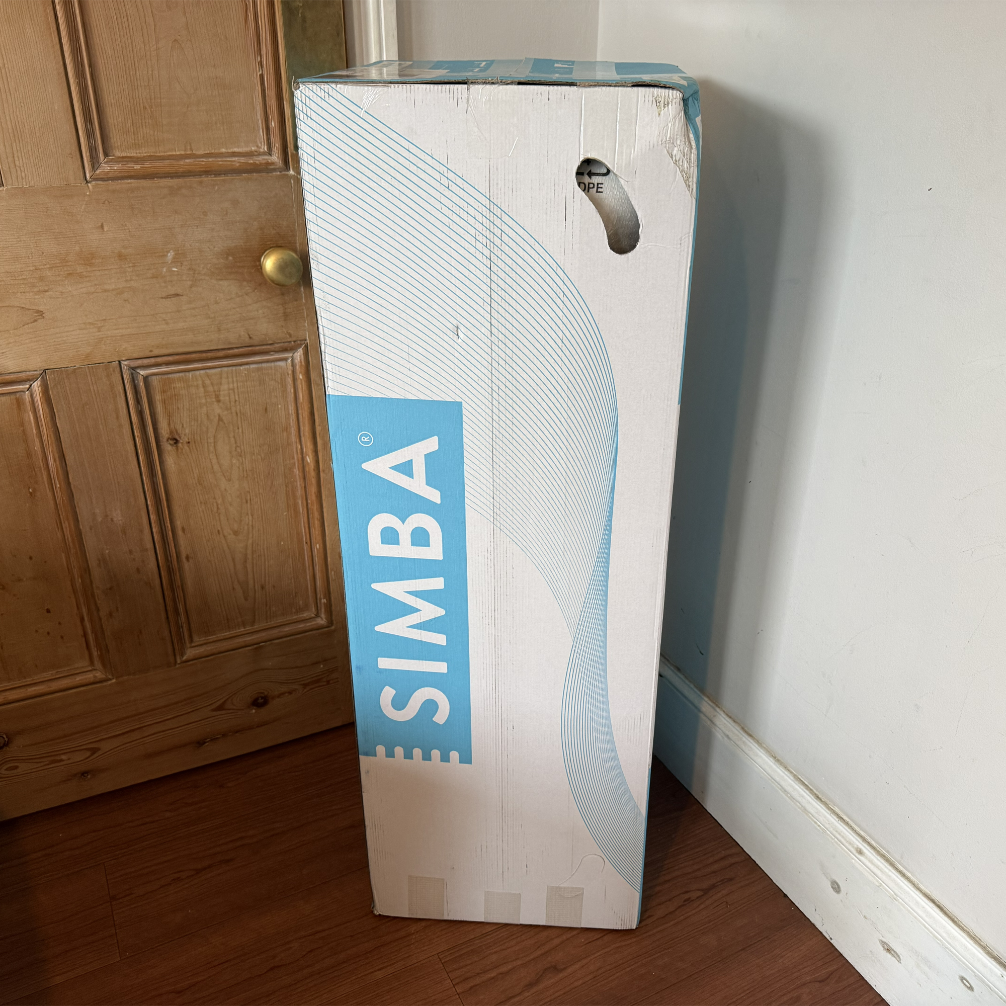 The Simba Hybrid Essential Topper being tested at home