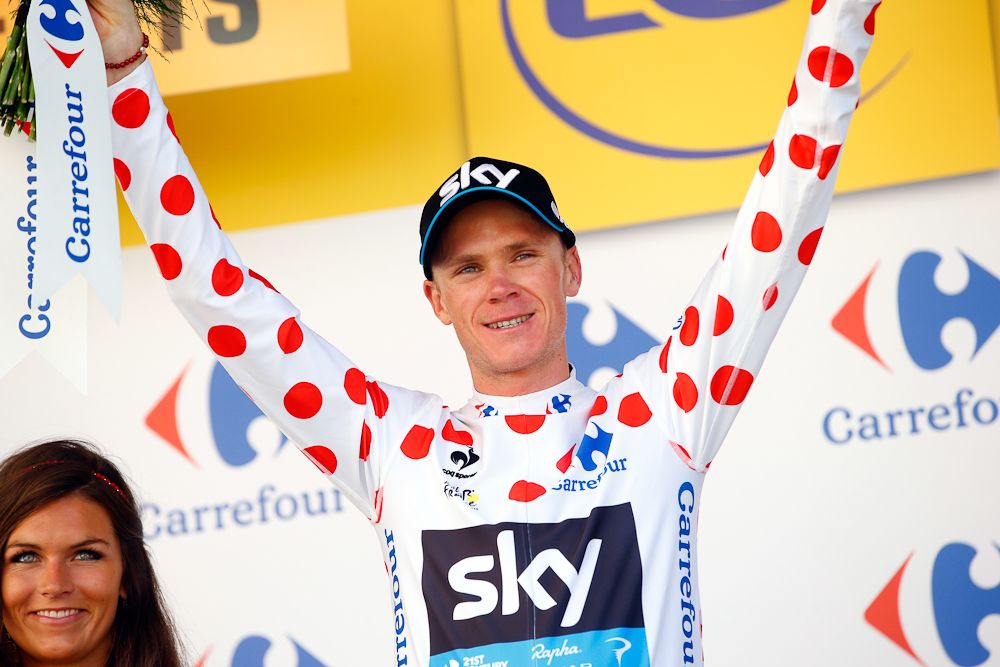 Chris Froome held onto the polka dot jersey as well.