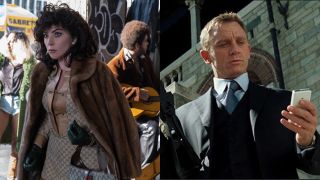 Lady Gaga in House of Gucci and Daniel Craig in Casino Royale, pictured side by side.