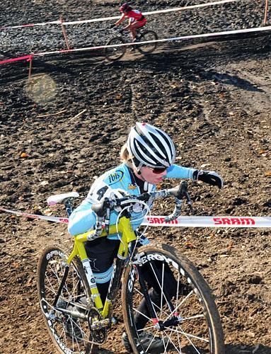 Barb Howe (Vanderkitten) on the steep run-up.