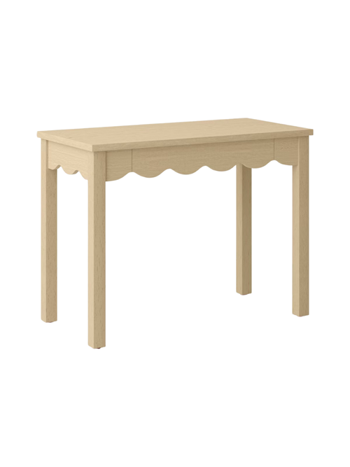 Wavey Dorm Desk with Drawer Natural