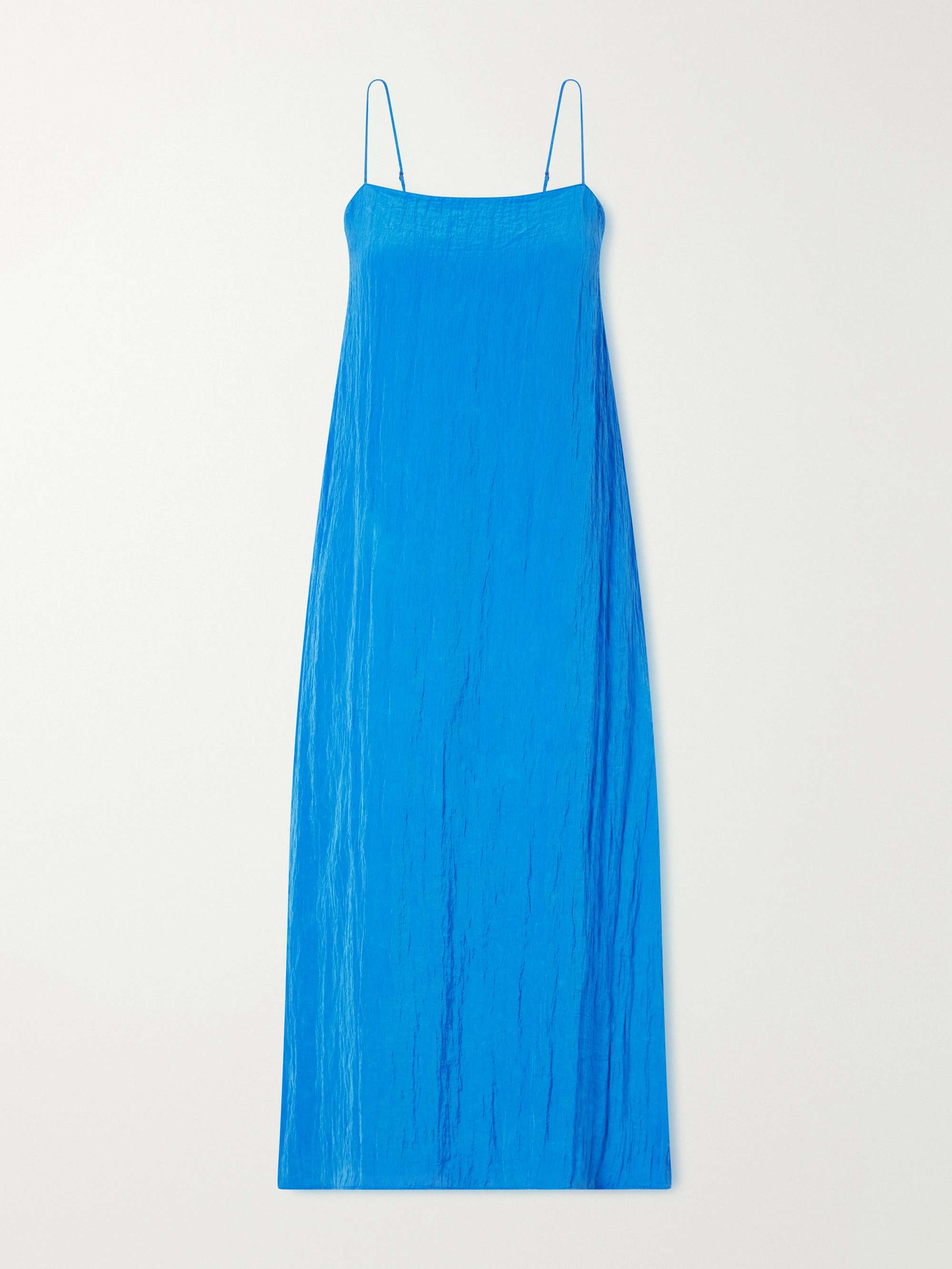 Crinkled Satin Midi Dress