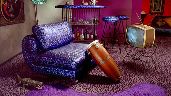 Funky-looking purple interior design