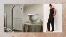 A mirror, a vase, and a jumpsuit in The White Company's sale