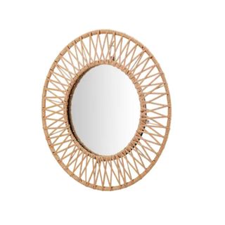StyleWell Medium Round Brown Modern Accent Mirror