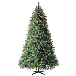 Home Accents Holiday 7.5 ft Wesley Long Needle Pine LED Pre-Lit Artificial Christmas Tree