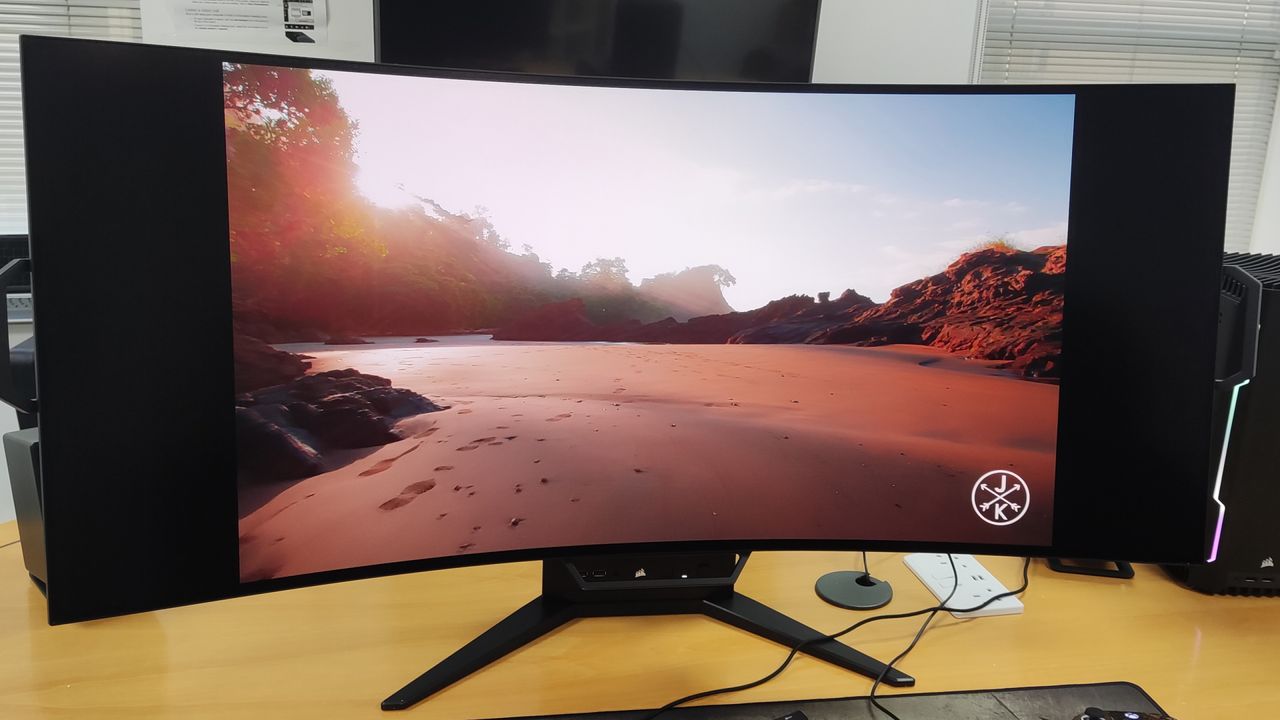 Corsair Xeneon Flex on desk