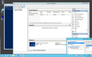 Hyper-V Manager includes you tools for managing storage and virtual switches