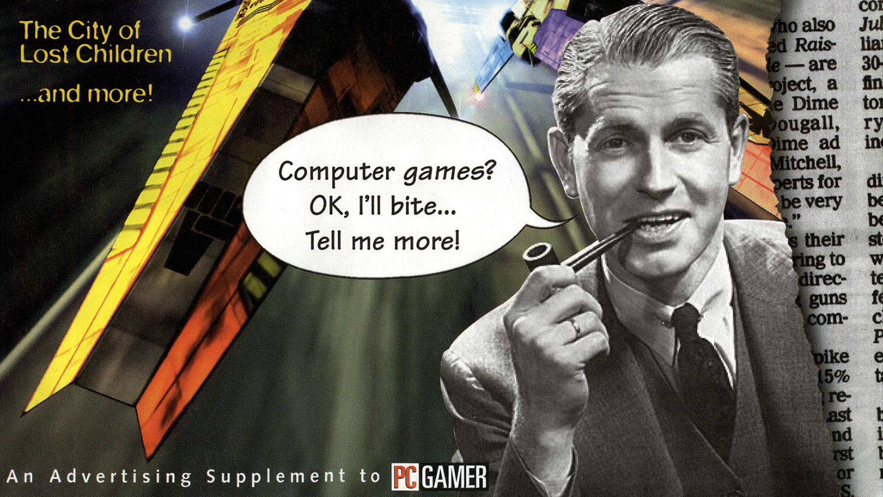 PC Gamer Sony Interactive ad: "Computer games? Okay, I'll bite... Tell me more!"