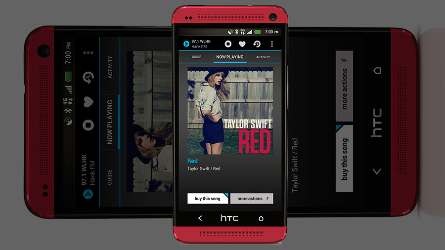 HTC One red with NextRadio