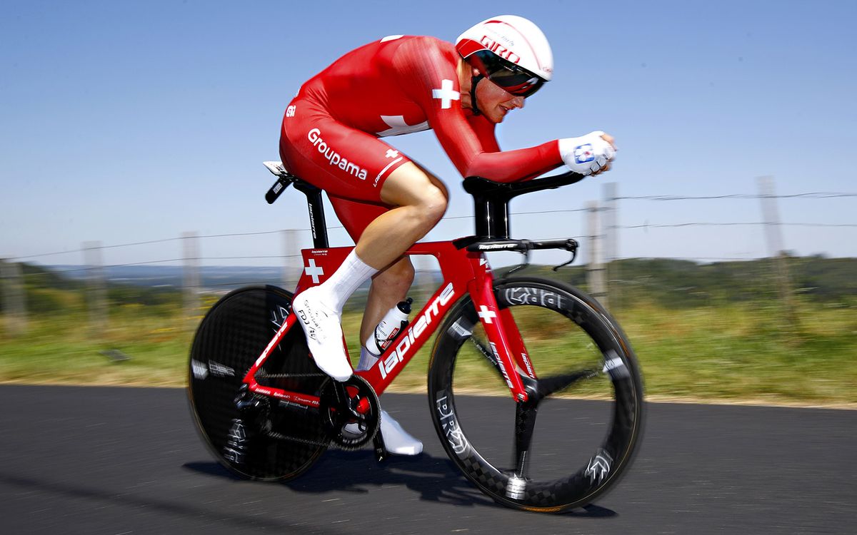 Stefan King (Groupama-FDJ) in the national time trial champion's jersey of Switzerland