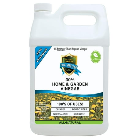 Natural Armor 30% Concentrated Industrial Strength Vinegar for Home &amp;amp; Garden &amp;amp; Literally Hundreds of Other Uses. 6x Stronger Than Regular Vinegar (128 Oz Gallon Refill)
