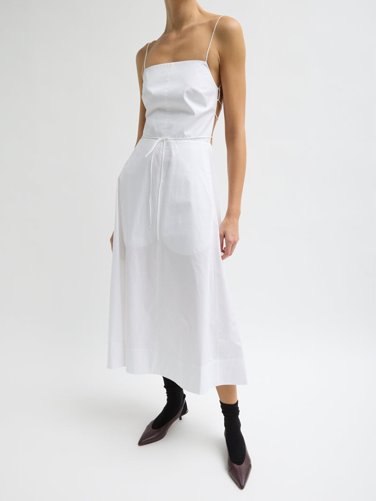 Eco Poplin Strappy Dress - White / 00 / U125ec1532