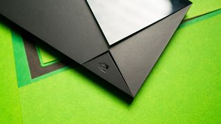 NVIDIA Shield TV Pro against green background