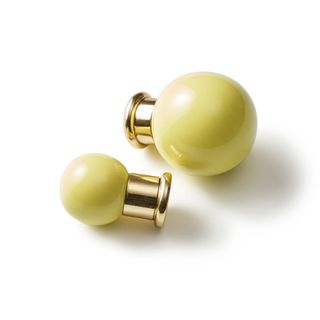 Coloured Knob, Citron, Brass