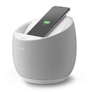 Belkin SoundForm Elite Hi-Fi Smart Speaker + Wireless Charger (Voice-Controlled Bluetooth Speaker, Google Assistant Speaker) Sound Technology by Devialet (White)