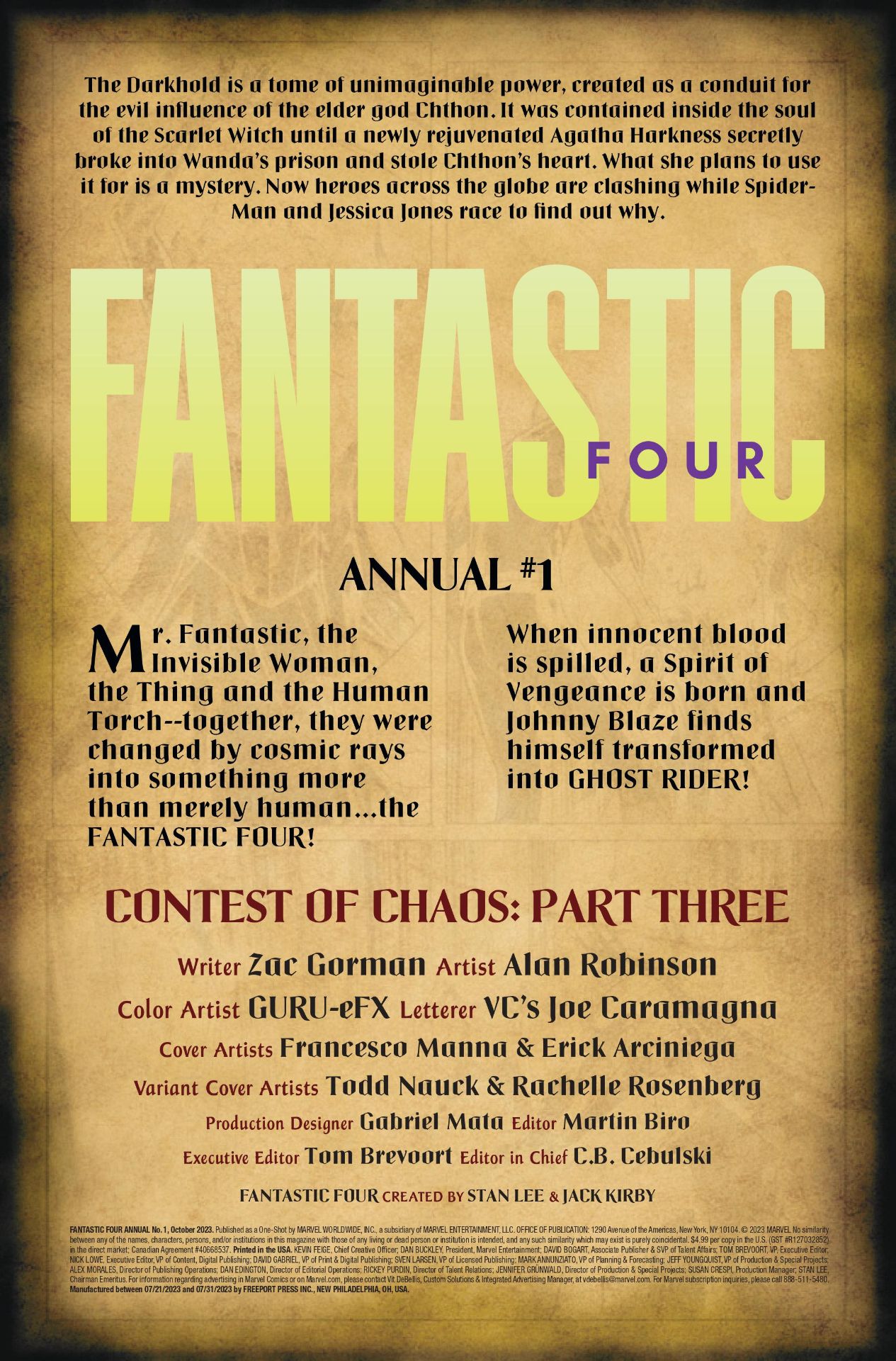 Fantastic Four Annual #1 interior text