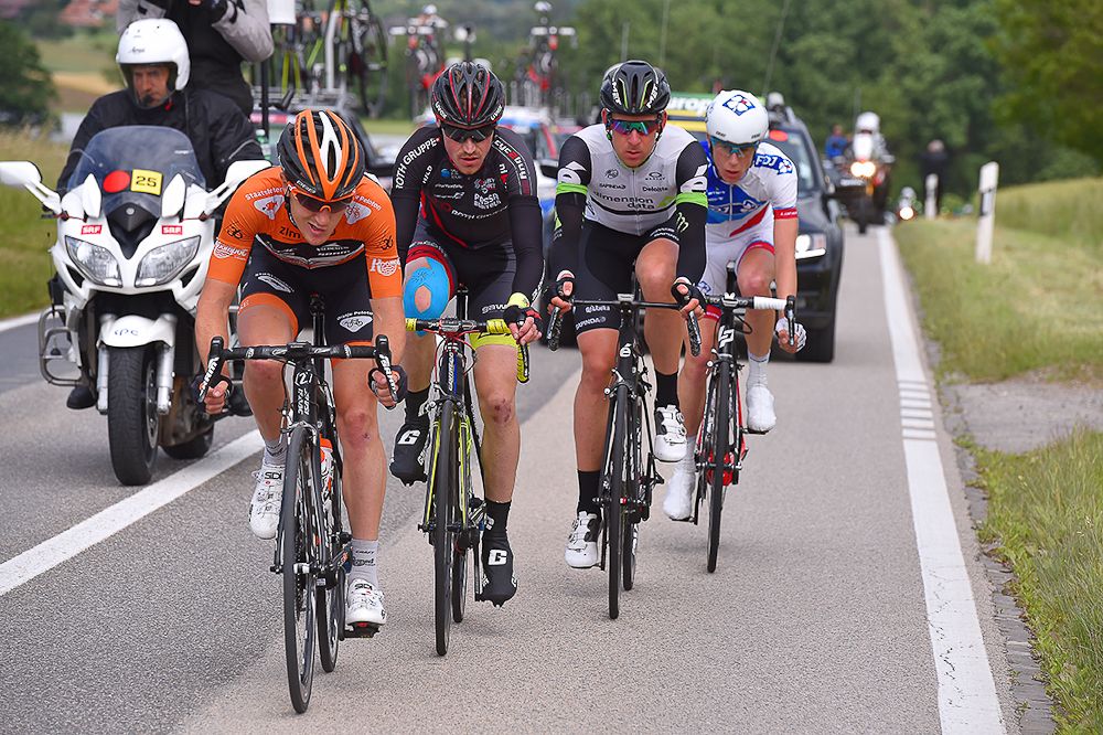The breakaway in action during stage 4 at the Tour de Suisse
