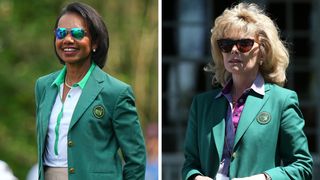 Condoleezza Rice and Darla Moore in their Masters Green Jackets