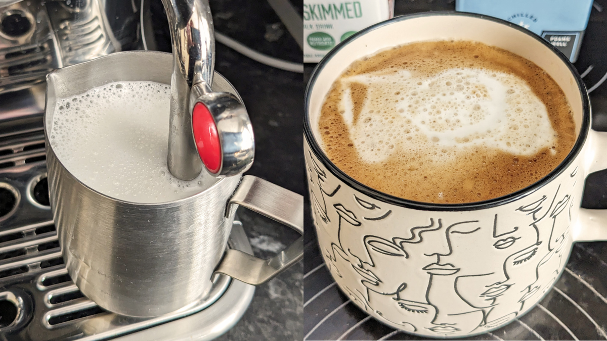 Sage Barista Impress milk frothing