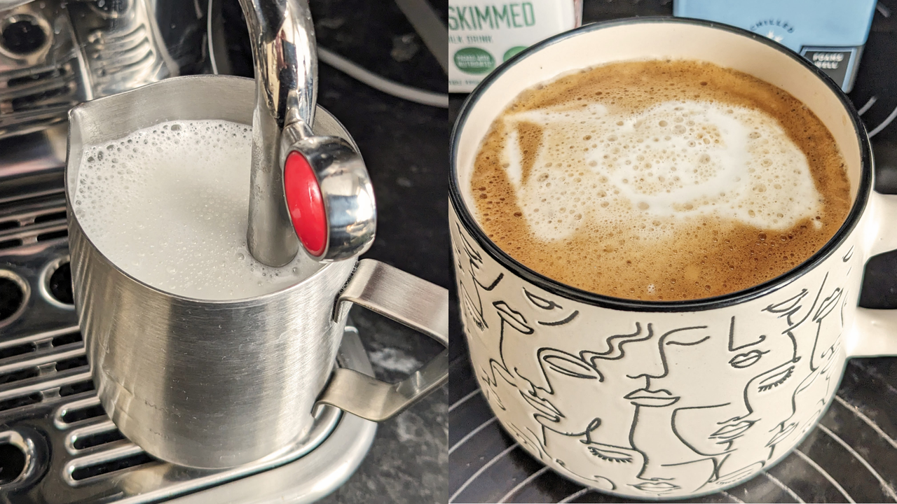 Sage Barista Impress milk frothing