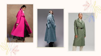 Banana Republic, ASOS, Lululemon models wearing the best trench coats for women