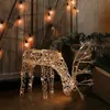 Alpine Corporation Outdoor/Indoor Rattan Grazing Reindeer with Lights
