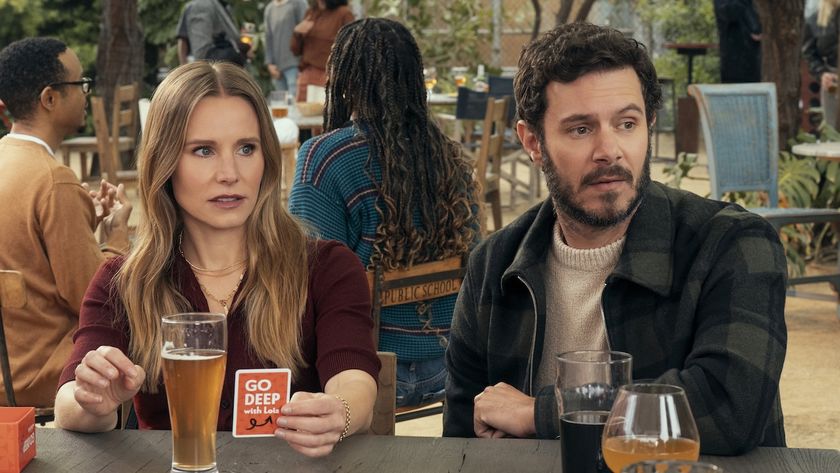 Joanne and Noah sitting at picnic table in nobody Wants This Season 2