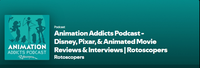 Screenshot from the animation addicts podcast home page on Spotify.