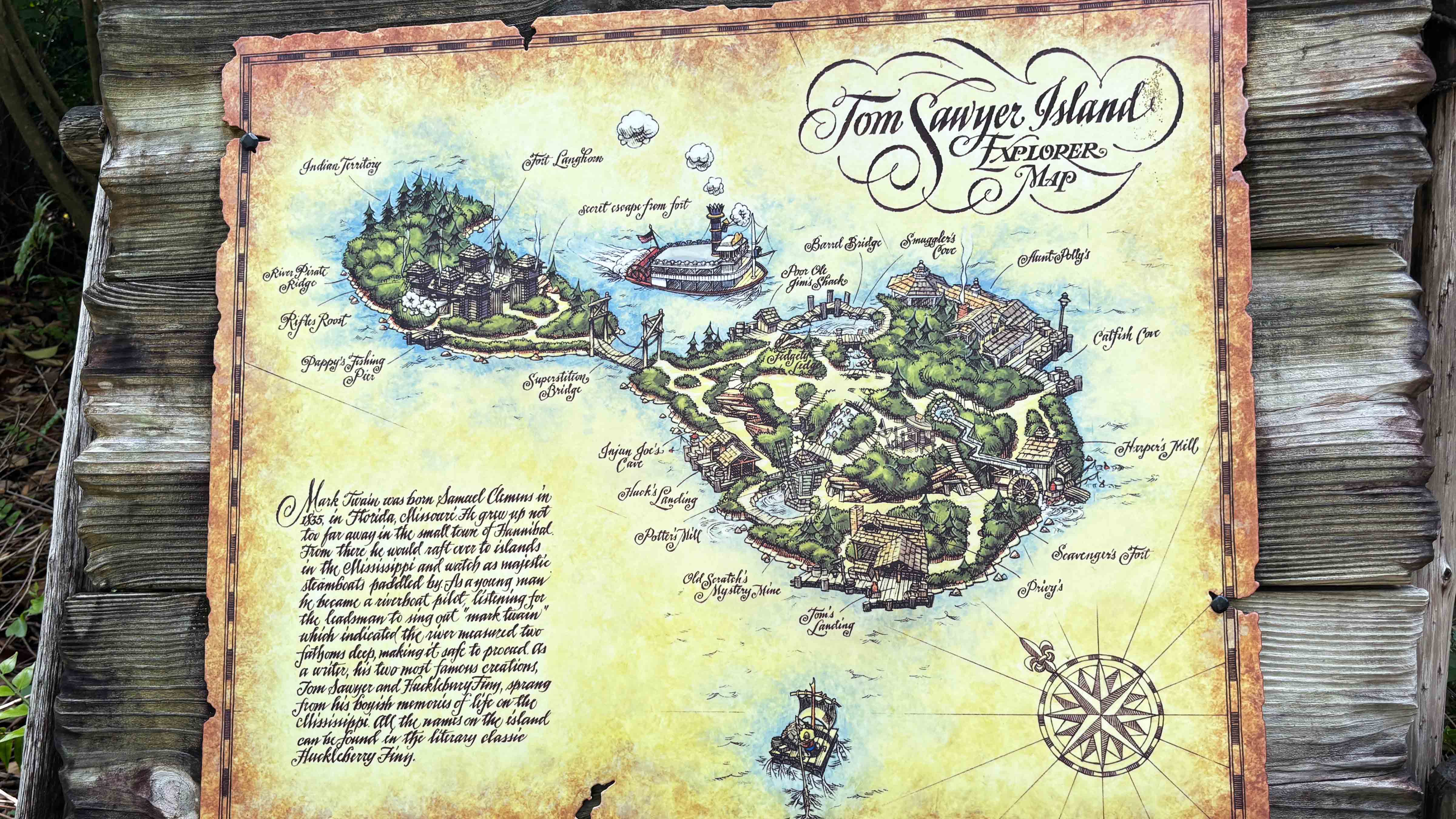 Map of Tom Sawyer Island at Magic Kingdom