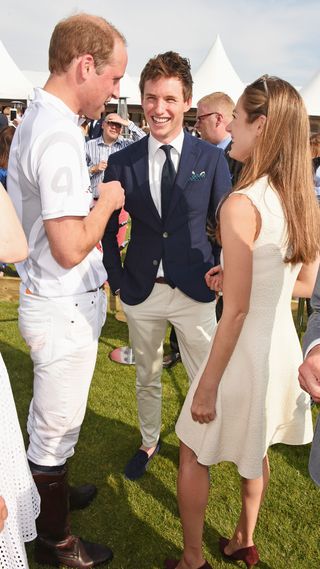Prince William with Eddie Redmayne at a polo match