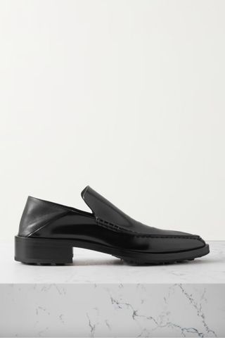 Jil Sander Collapsible-heel glossed-leather loafers