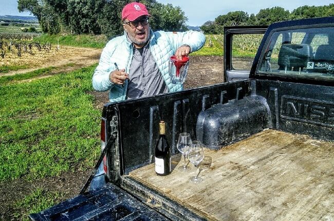 Mounir Saouma in the vineyard.