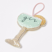 27. Gin Goblet Green Beaded Fabric Christmas Tree Decoration: View at Oliver Bonas