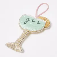 27. Gin Goblet Green Beaded Fabric Christmas Tree Decoration: View at Oliver Bonas